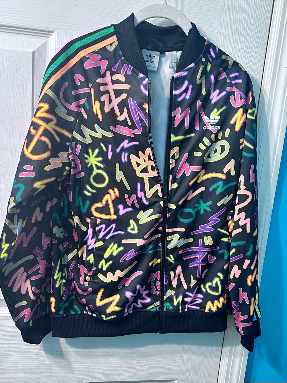 Adidas Black Neon Graffiti Track Jacket